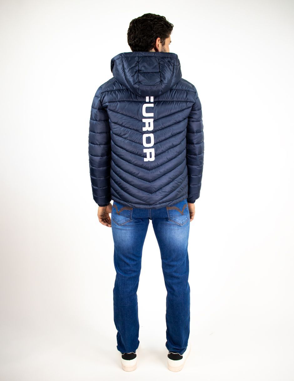 EXCLUSIVO SUBURBIA 1824A Chamarra Furor Puffer Con Capucha Regular Poliamida Azul