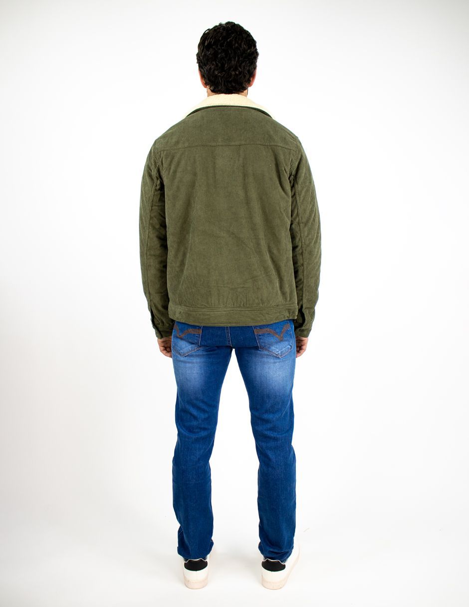 EXCLUSIVO SUBURBIA 324916 Chamarra Furor Borrega Con Botones Pana Olivo