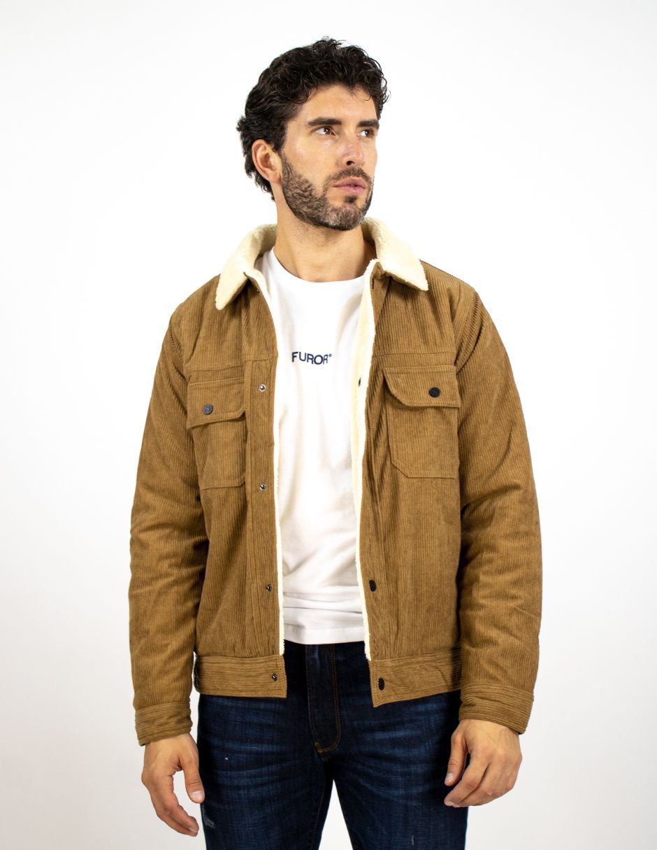 EXCLUSIVO SUBURBIA 324916 Chamarra Furor Borrega Con Botones Pana Camello