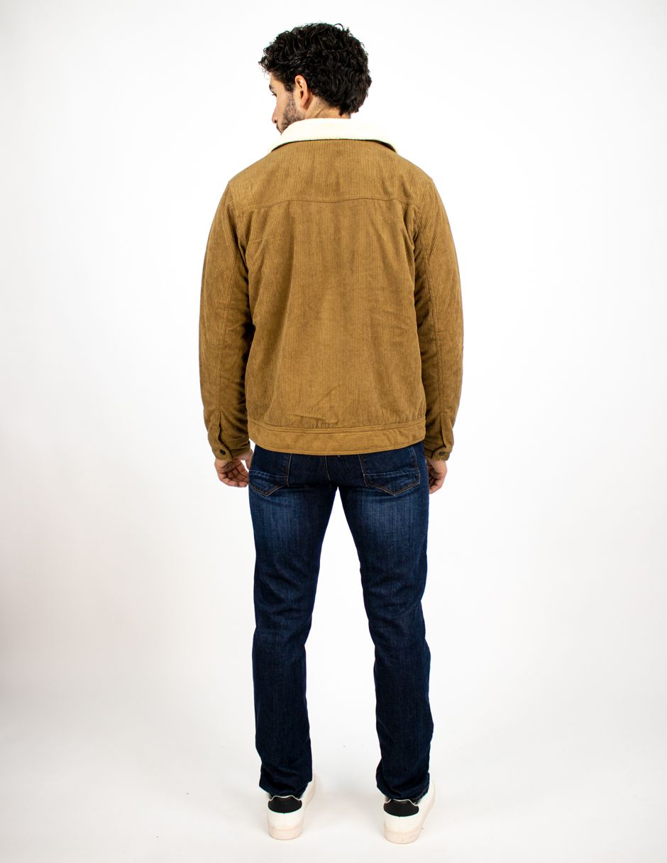 EXCLUSIVO SUBURBIA 324916 Chamarra Furor Borrega Con Botones Pana Camello