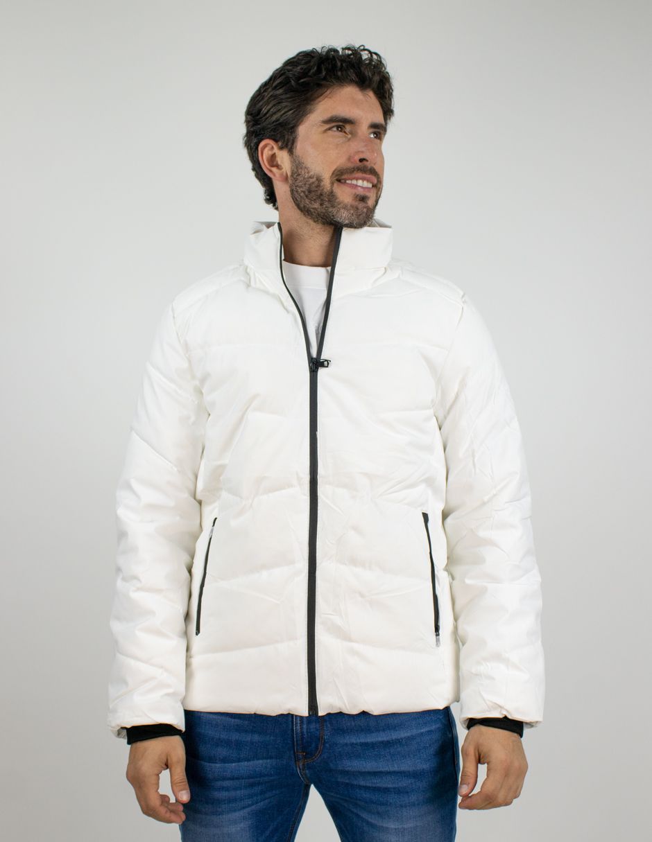 EXCLUSIVO BOUTIQUES T10601450 Chamarra Furor Puffer Cuello Alto Regular Fit Poliuretano Off White