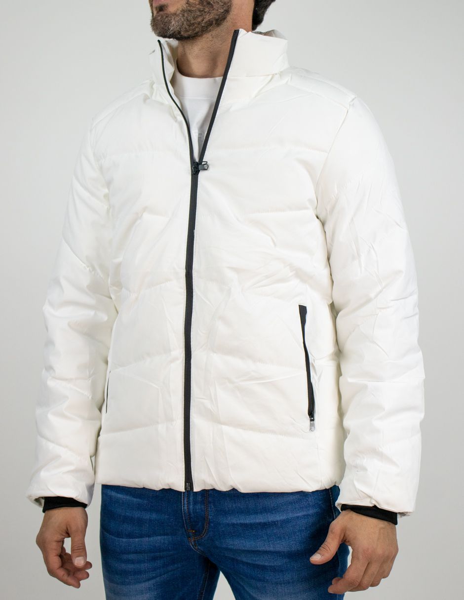 EXCLUSIVO BOUTIQUES T10601450 Chamarra Furor Puffer Cuello Alto Regular Fit Poliuretano Off White