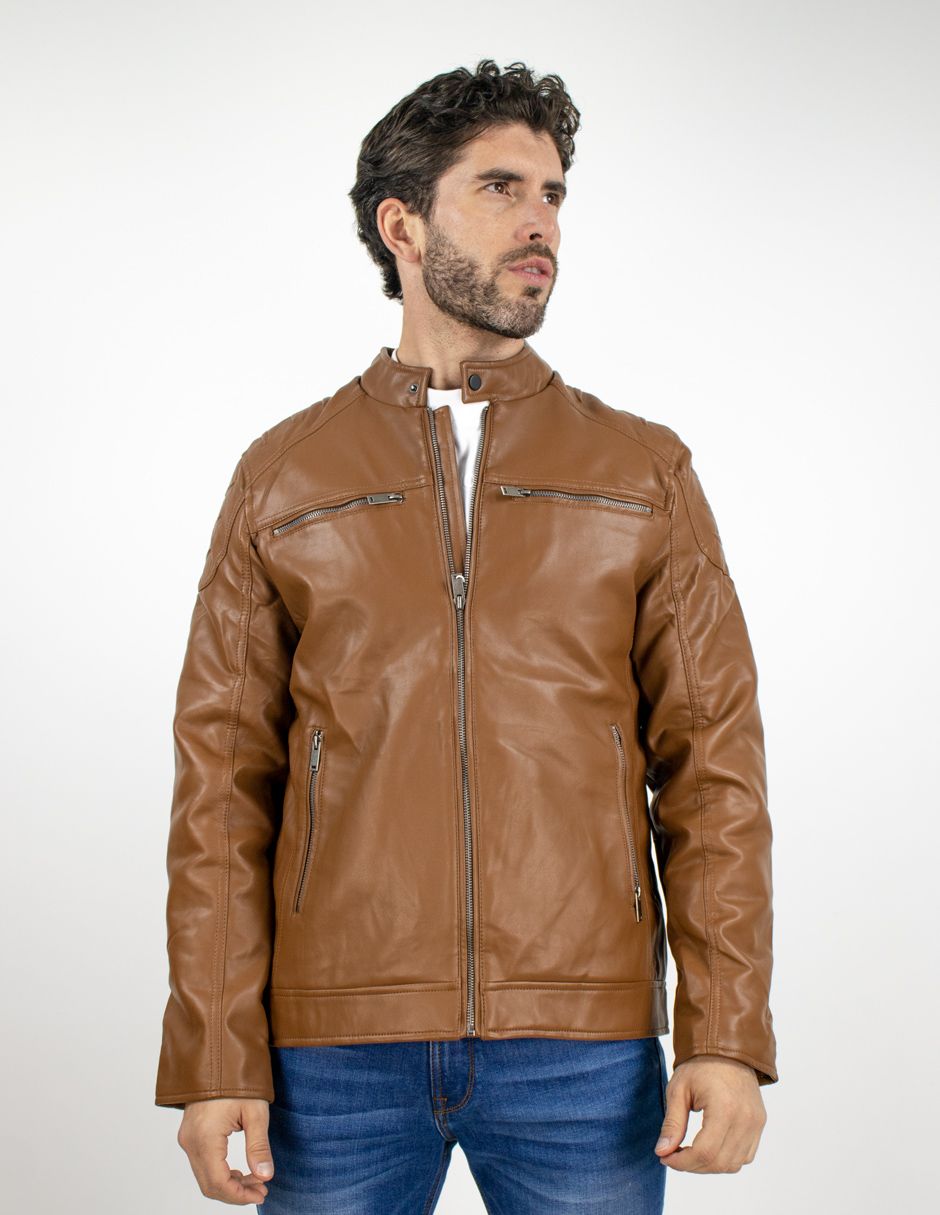 EXCLUSIVO BOUTIQUES T10601451 Chamarra Furor Biker Poliuretano Chocolate