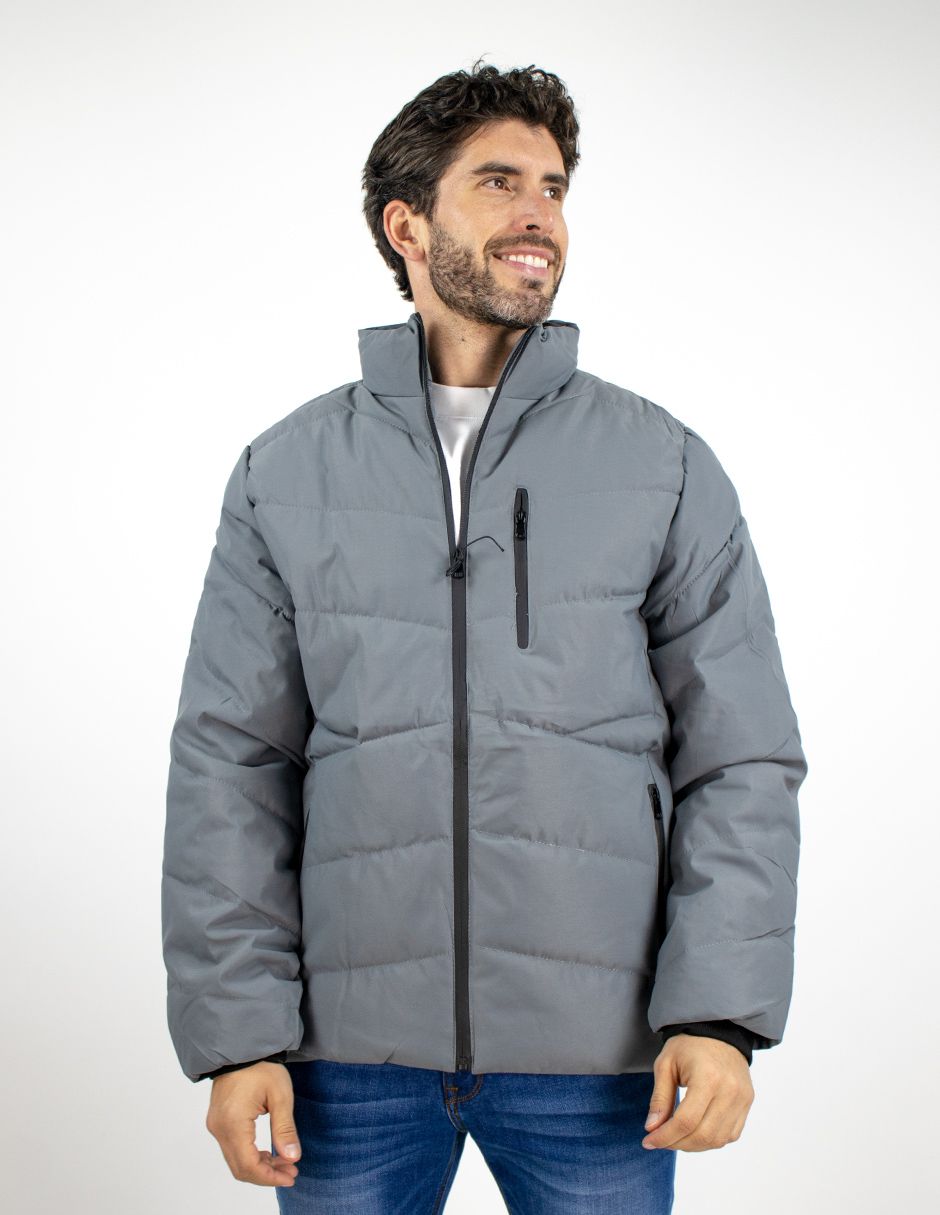 EXCLUSIVO BOUTIQUES T10601472 Chamarra Furor Puffer Cuello Alto Plus Fit Poliuretano Oxford
