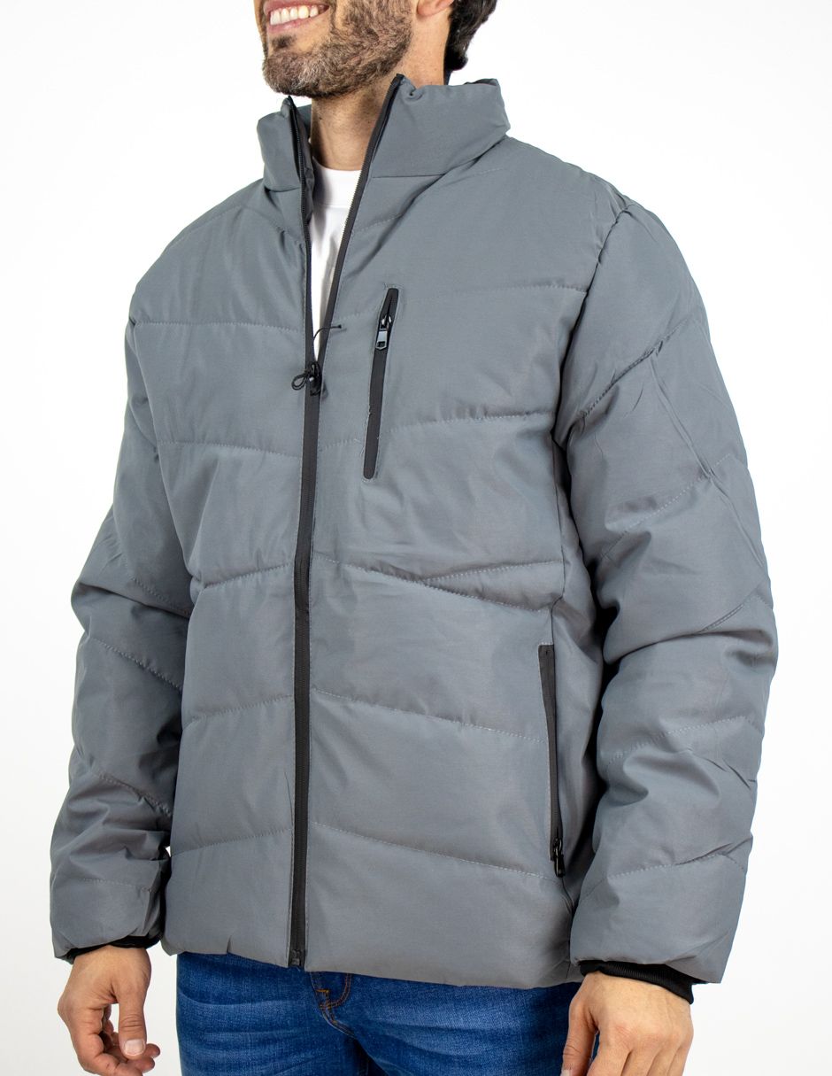 EXCLUSIVO BOUTIQUES T10601472 Chamarra Furor Puffer Cuello Alto Plus Fit Poliuretano Oxford