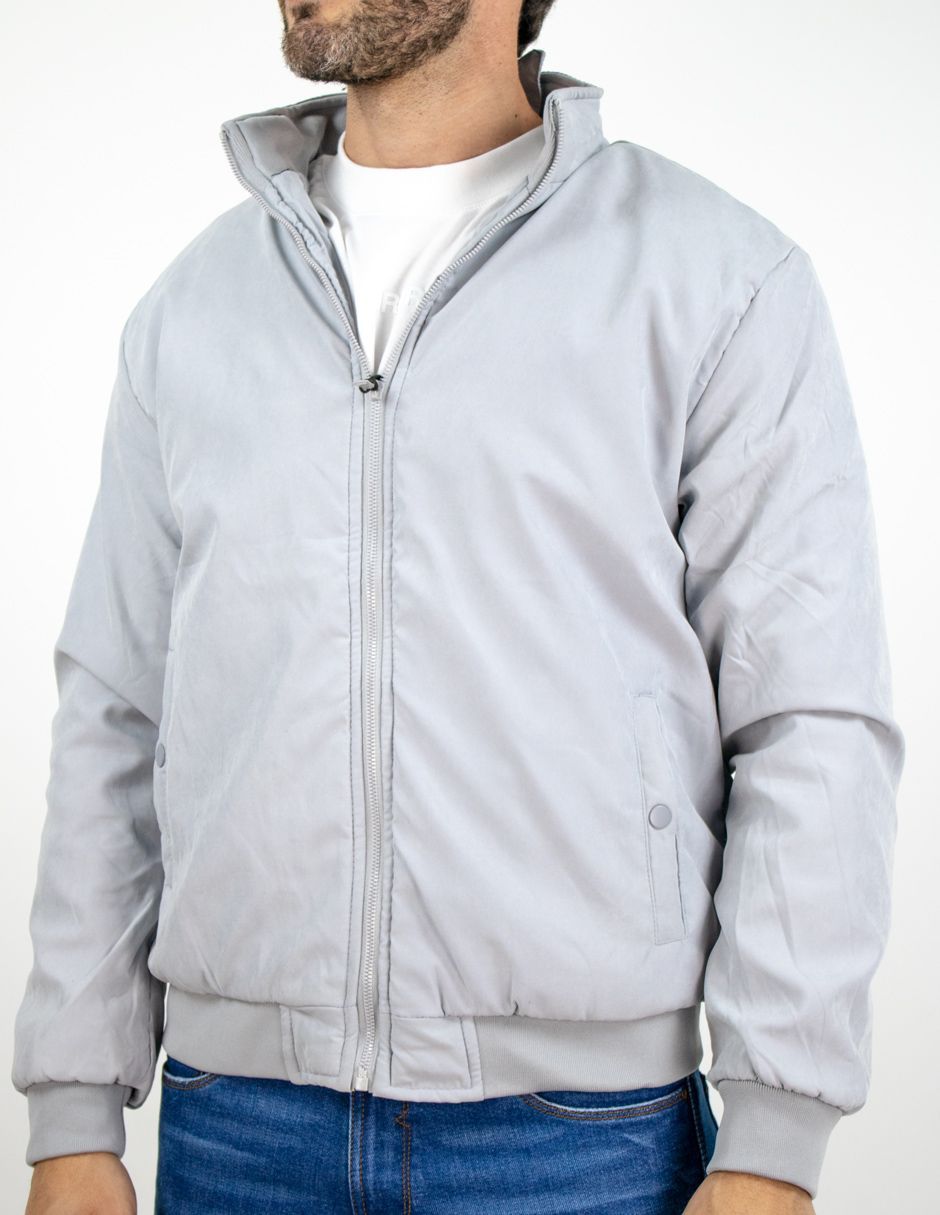 EXCLUSIVO BOUTIQUES T10601473 Chamarra Furor Cuello Alto Forro Regular Fit Poliéster Gris