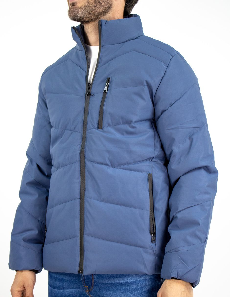 EXCLUSIVO BOUTIQUES T10601476 Chamarra Furor Puffer Cuello Alto Regular Fit Poliuretano Índigo