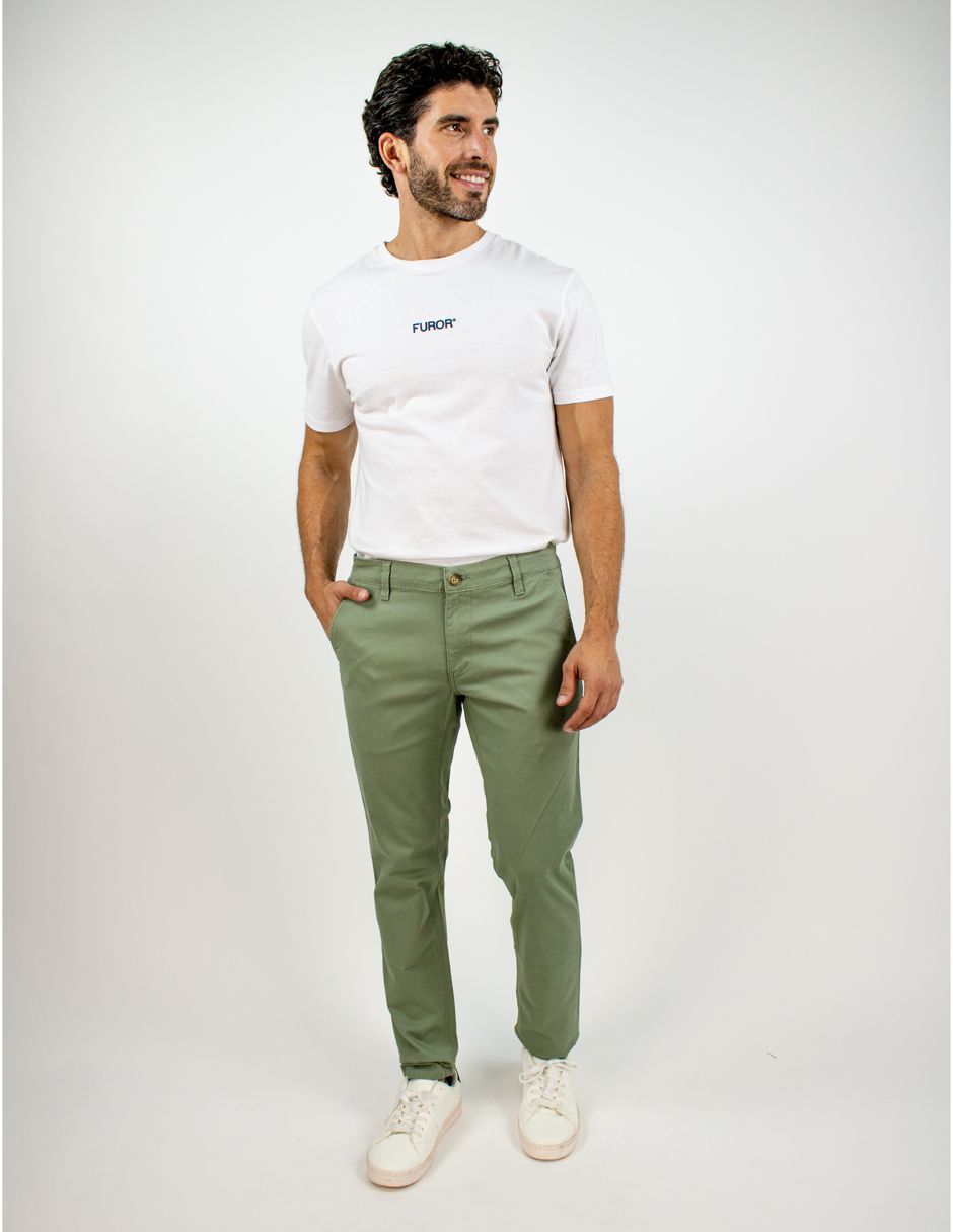 EXCLUSIVO SUBURBIA CHINORCOLIVO Pantalón Furor Chino Gabardina Olivo