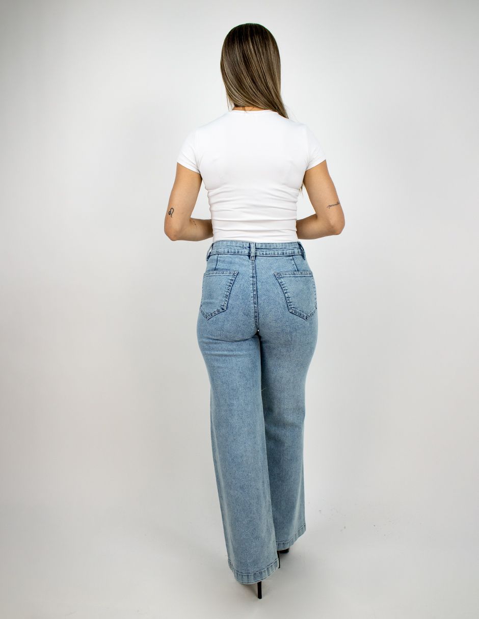 EXCLUSIVO SUBURBIA 2576 Jeans Furor Wide Leg Mezclilla Acid Wash