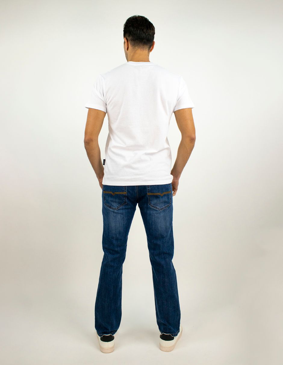 EXCLUSIVO SUBURBIA BALBLANCO Playera Furor Manga Corta Chifón Slim Blanco Estampado