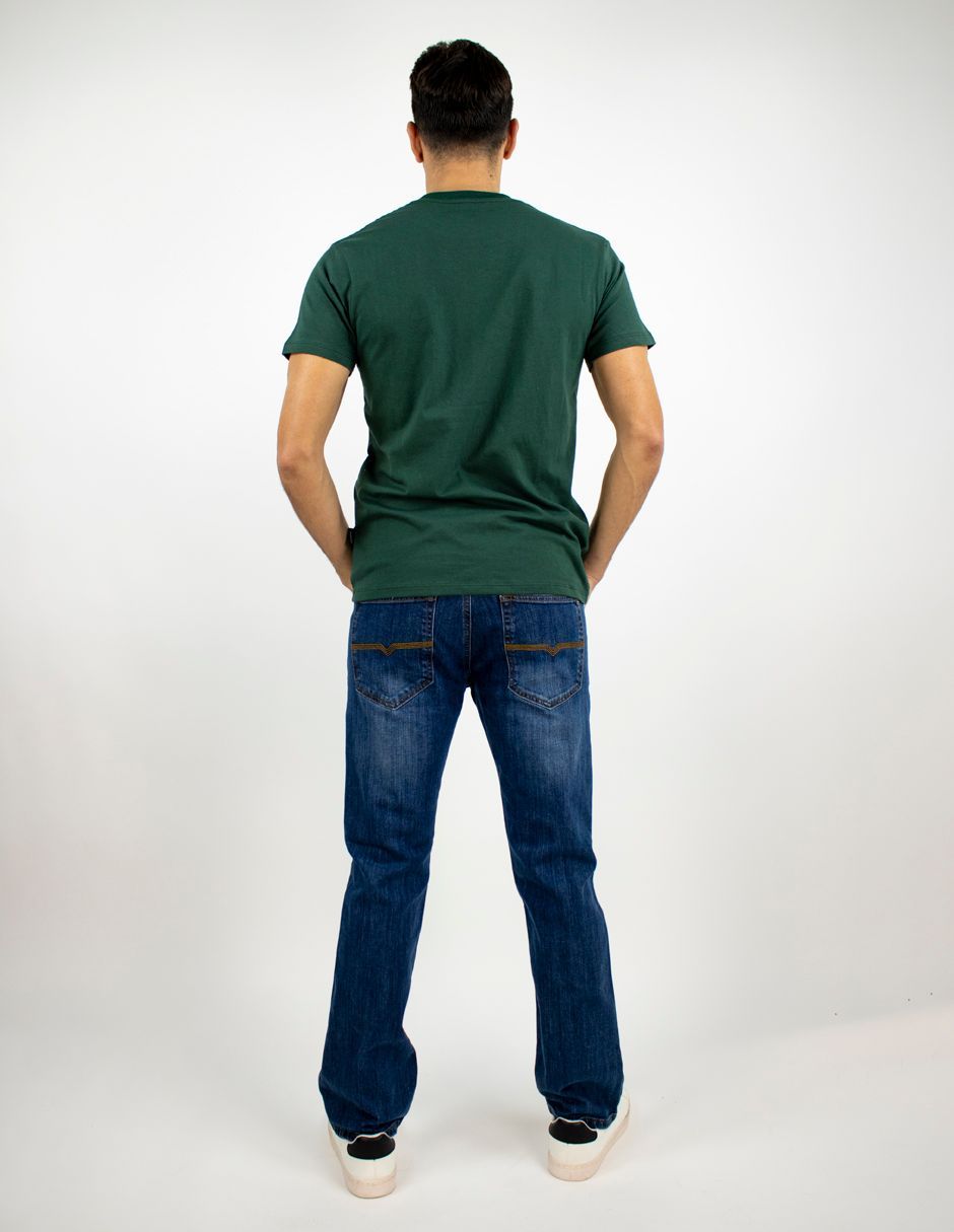 EXCLUSIVO SUBURBIA BALVERDE Playera Furor Manga Corta Chifón Slim Verde Estampado