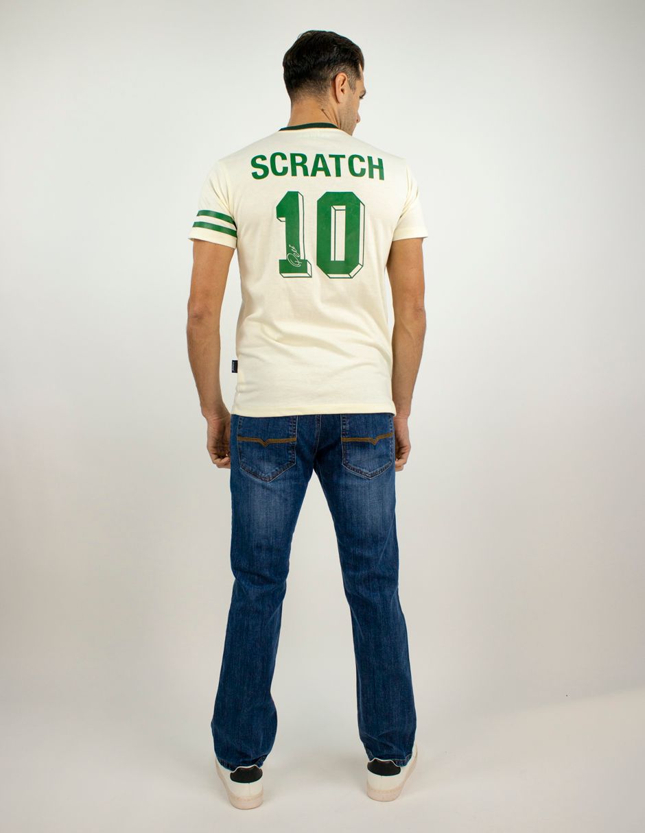 EXCLUSIVO SUBURBIA BRA03HUESO Playera Furor Manga Corta Chifón Slim Hueso Estampado