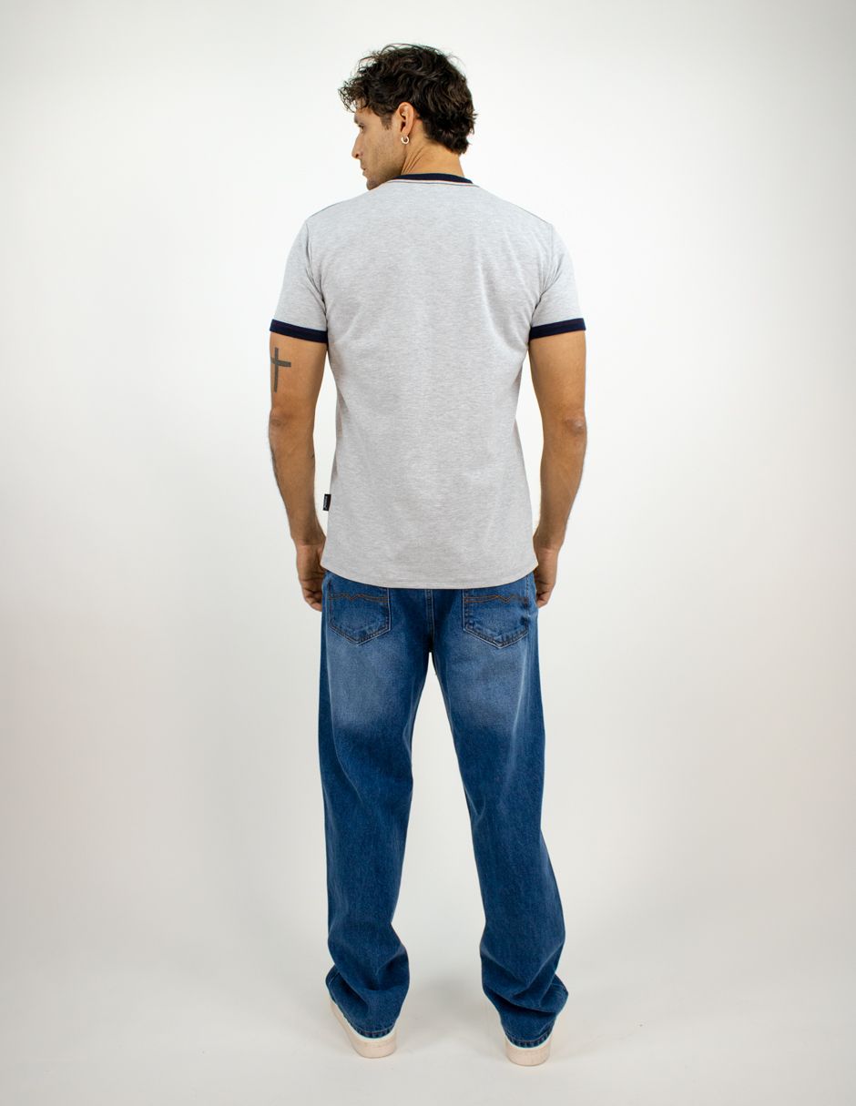 EXCLUSIVO SUBURBIA FIFTY0103GRISJASPE Playera Furor Manga Corta Cárdigan Cuello Y Puños Chifón Slim Gris Jaspe