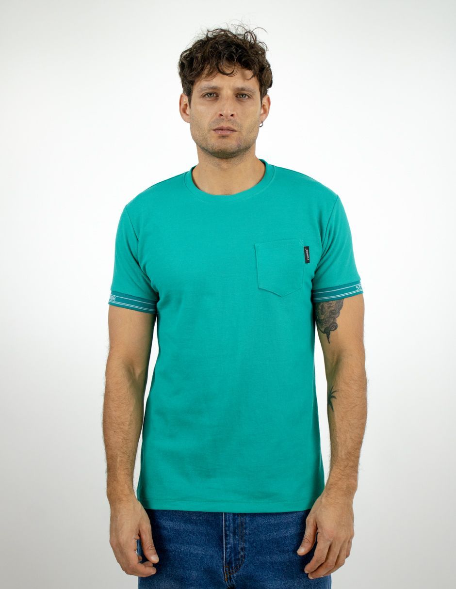 EXCLUSIVO SUBURBIA LUXE0102VERDE Playera Furor Manga Corta Cárdigan En Puños Chifón Slim Verde