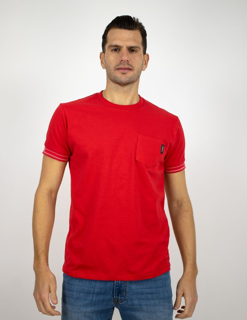 EXCLUSIVO SUBURBIA LUXE0202ROJO Playera Furor Manga Corta Cárdigan En Puños Chifón Slim Rojo