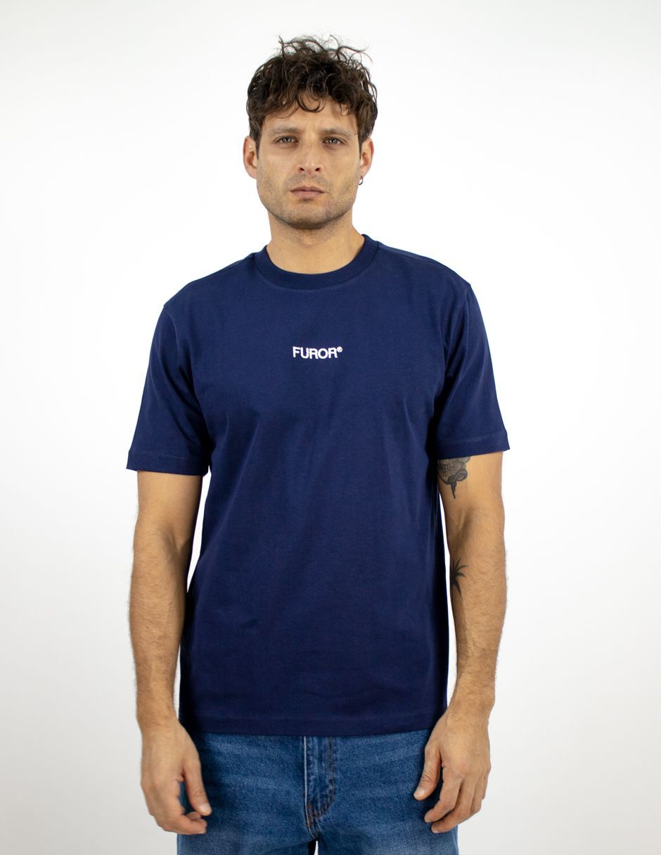 EXCLUSIVO SUBURBIA PFD03MARINO Playera Furor Manga Corta Chifón Oversize Marino