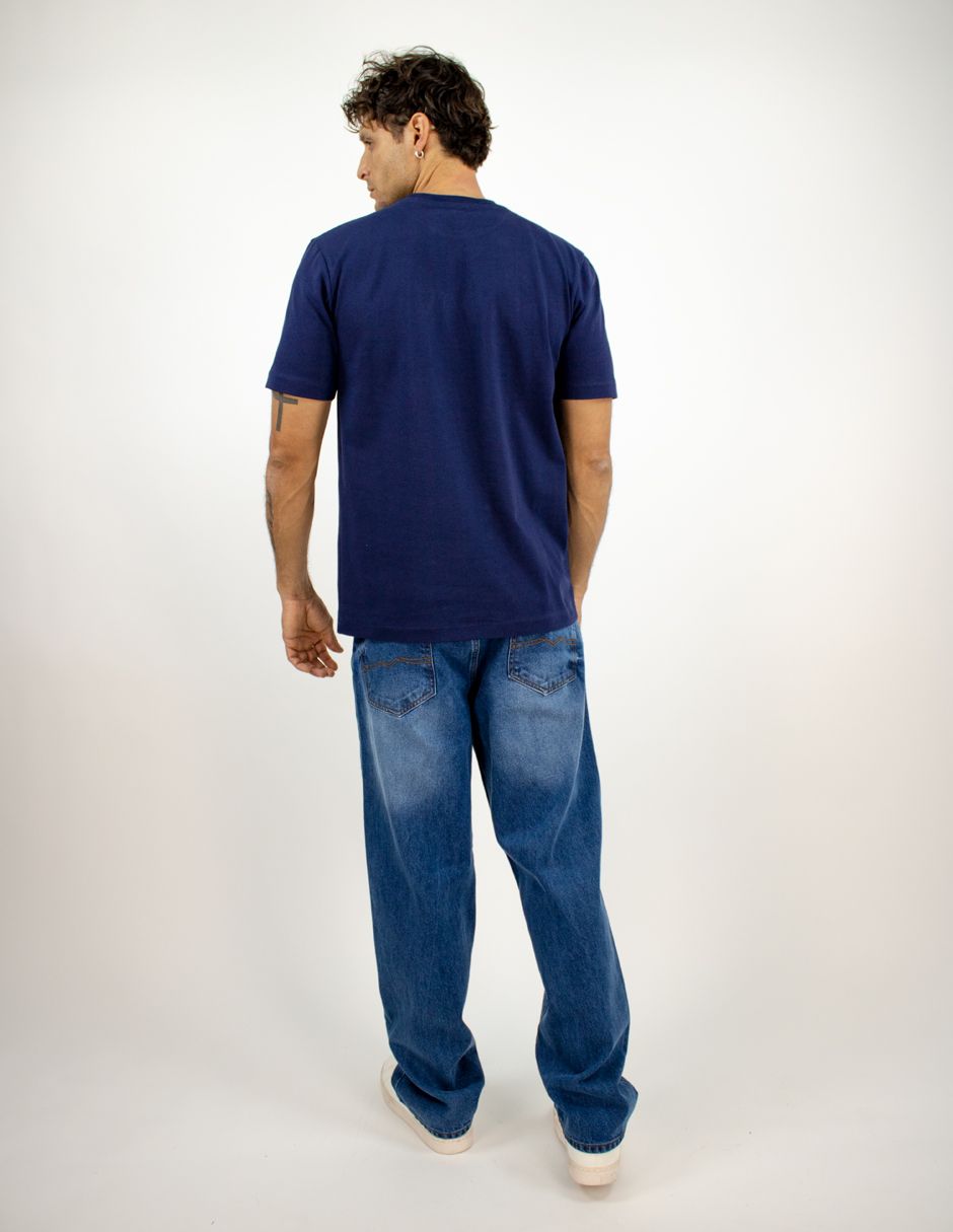 EXCLUSIVO SUBURBIA PFD03MARINO Playera Furor Manga Corta Chifón Oversize Marino