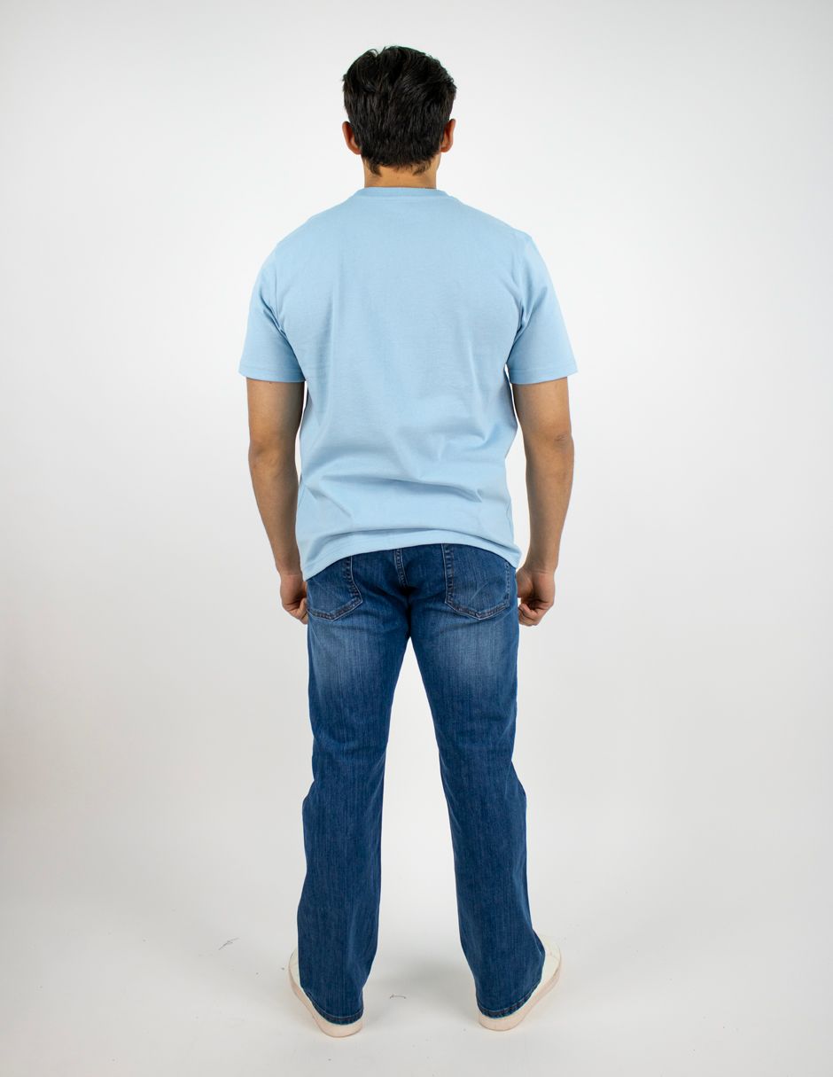 EXCLUSIVO SUBURBIA PFD08CELESTE Playera Furor Manga Corta Chifón Oversize Celeste