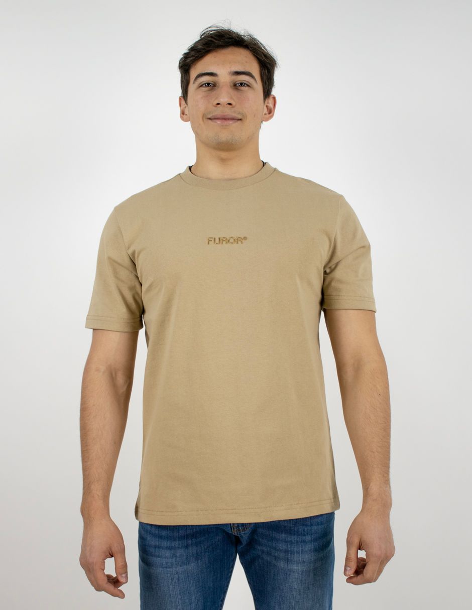 EXCLUSIVO SUBURBIA PFD09PAJA Playera Furor Manga Corta Chifón Oversize Paja