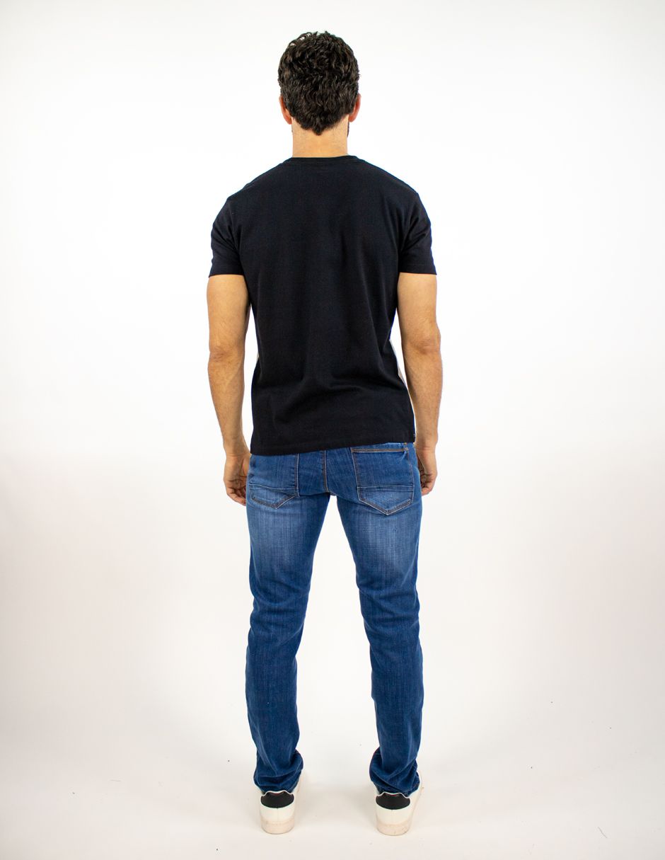 EXCLUSIVO SUBURBIA BLOCKN Playera Furor Manga Corta Chifón Slim Negro Combinado