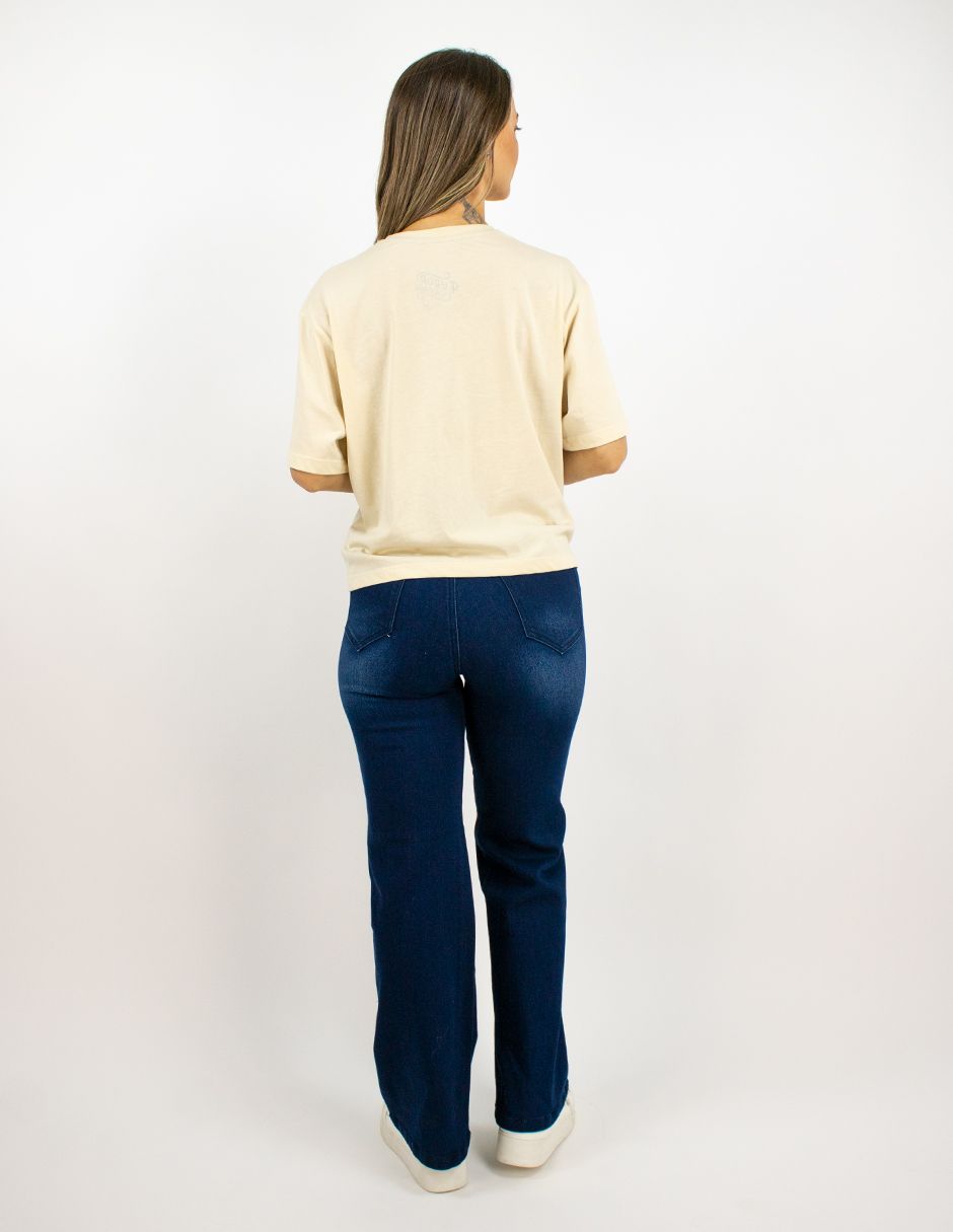 EXCLUSIVO SUBURBIA PLAD2601 Playera Furor Crop Manga Corta Chifón Hueso