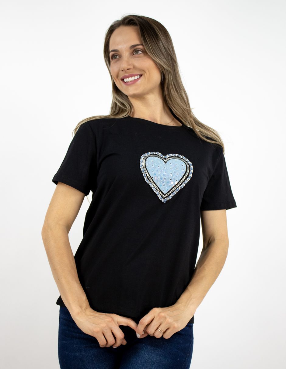 EXCLUSIVO SUBURBIA PLAD2602 Playera Furor Crop Manga Corta Chifón Negro