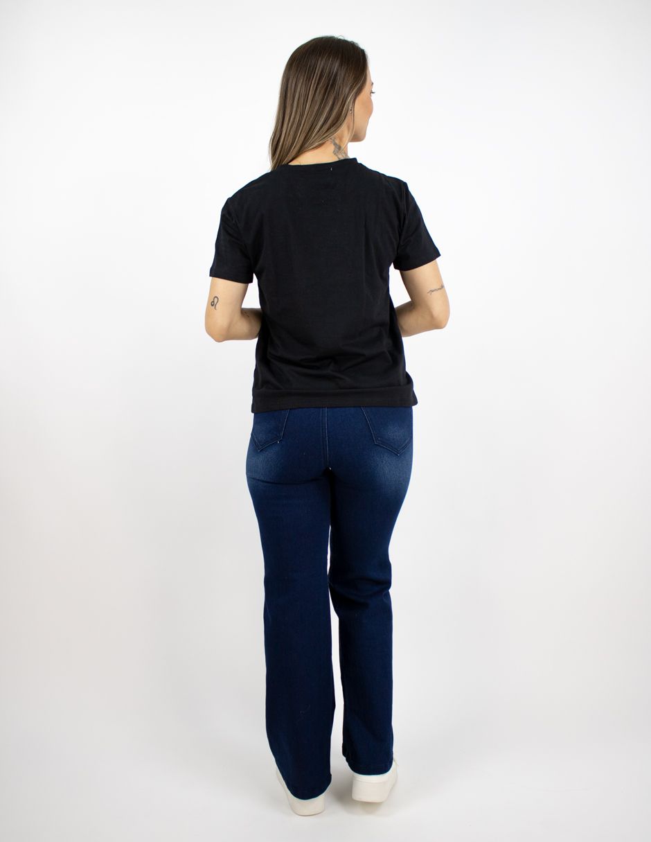 EXCLUSIVO SUBURBIA PLAD2602 Playera Furor Crop Manga Corta Chifón Negro