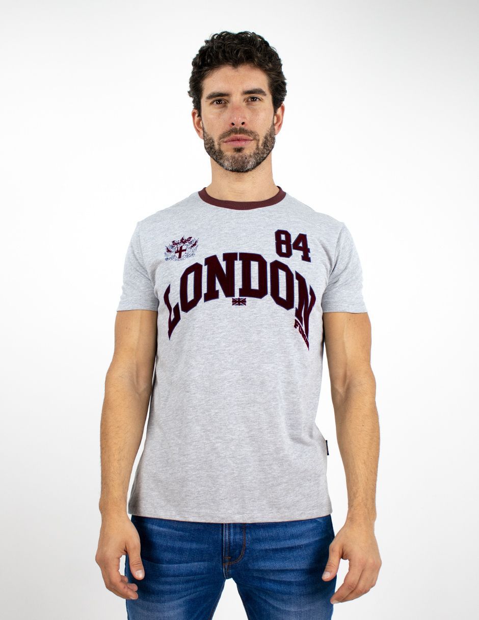 EXCLUSIVO SUBURBIA RETAILG Playera Furor Manga Corta Chifón Slim Gris