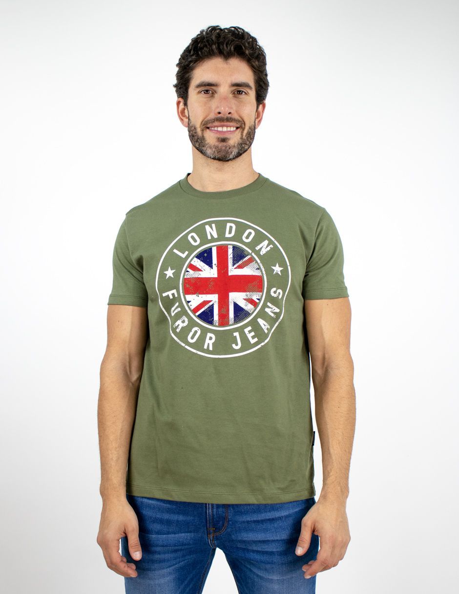 EXCLUSIVO SUBURBIA RETAILV Playera Furor Manga Corta Chifón Slim Verde
