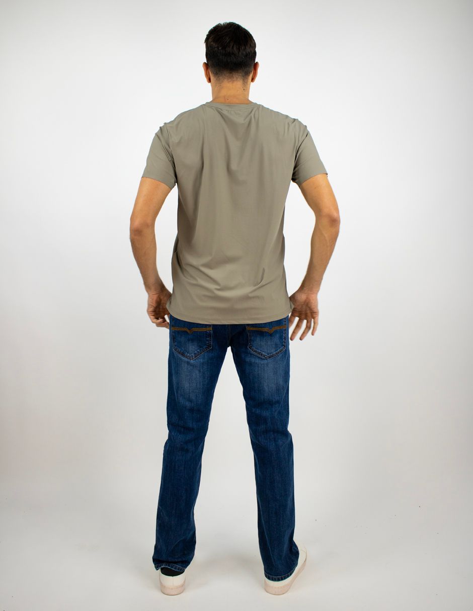 EXCLUSIVO BOUTIQUES T10404849 Playera Furor Manga Corta Poliamida Stretch Slim Topo