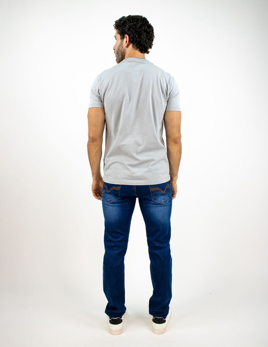 EXCLUSIVO SUBURBIA TRENDYGRIS Playera Furor Manga Corta Chifón Slim Gris Estampado