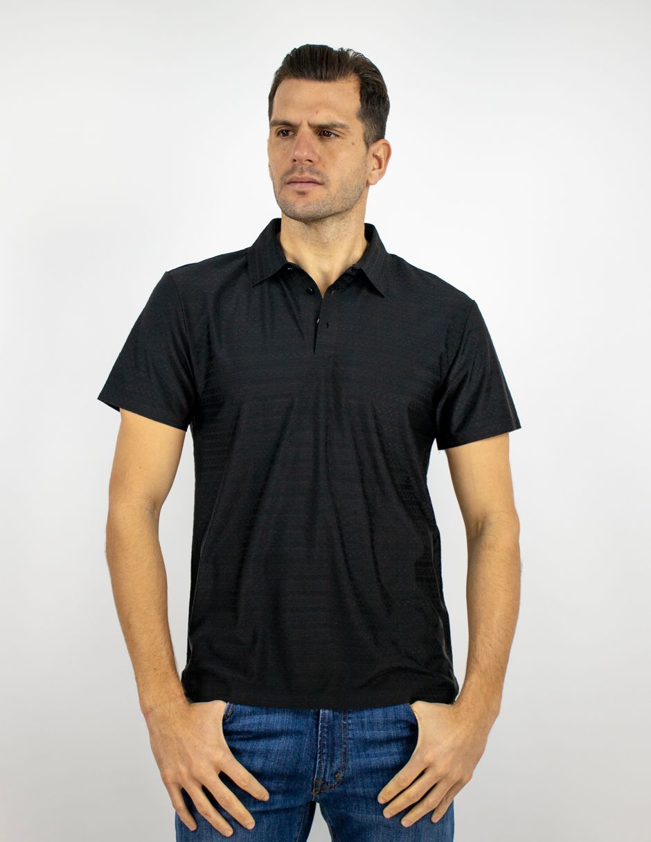 EXCLUSIVO BOUTIQUES T10404845 Playera Furor Polo Poliamida Tejido Negro