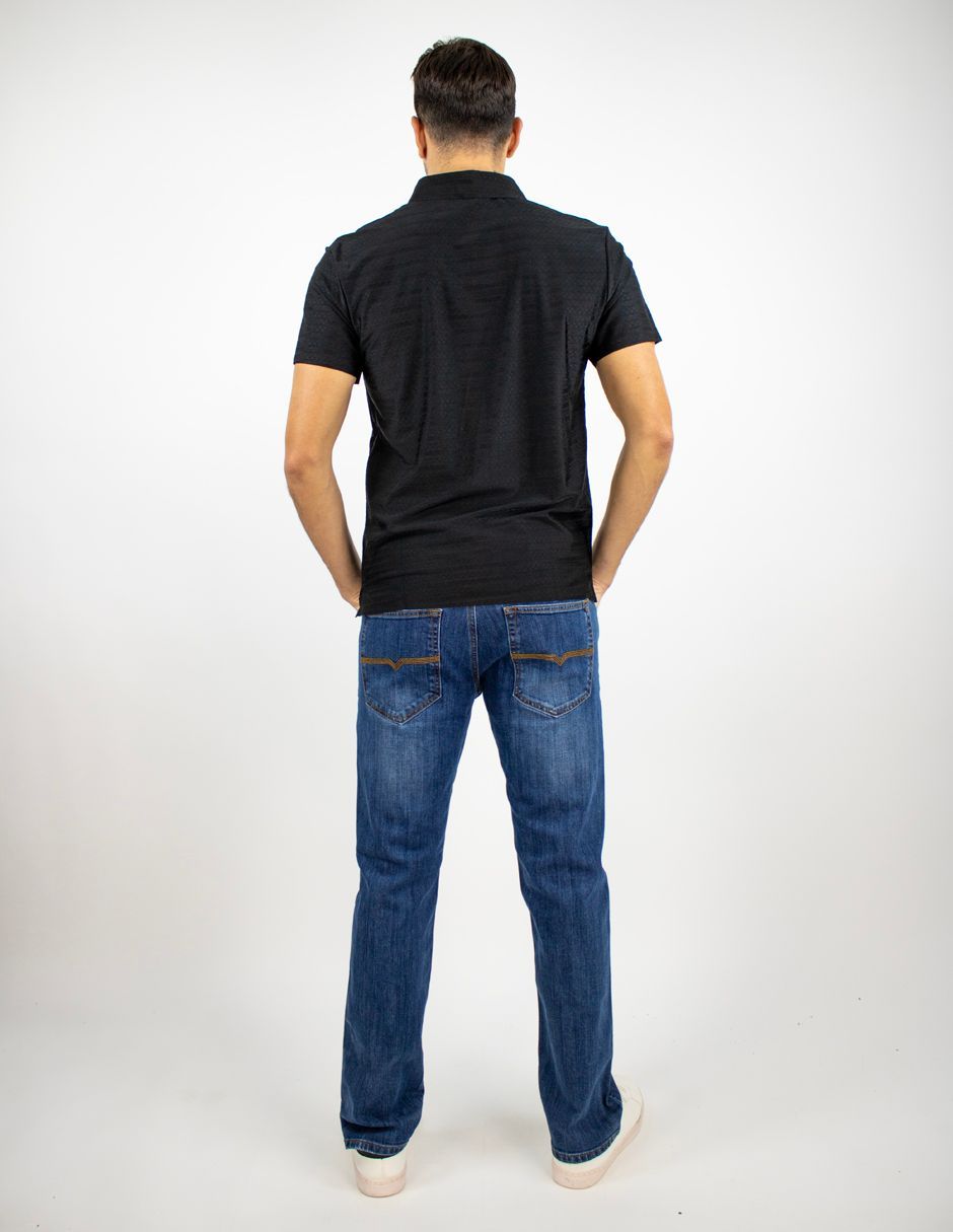 EXCLUSIVO BOUTIQUES T10404845 Playera Furor Polo Poliamida Tejido Negro