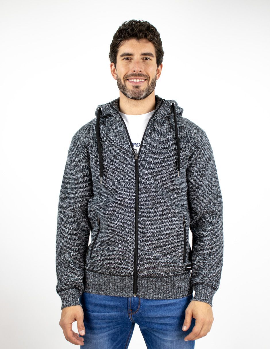 EXCLUSIVO SUBURBIA SFUR2510C Suéter Furor Con Capucha Waffle Poliéster Oxford Jaspe