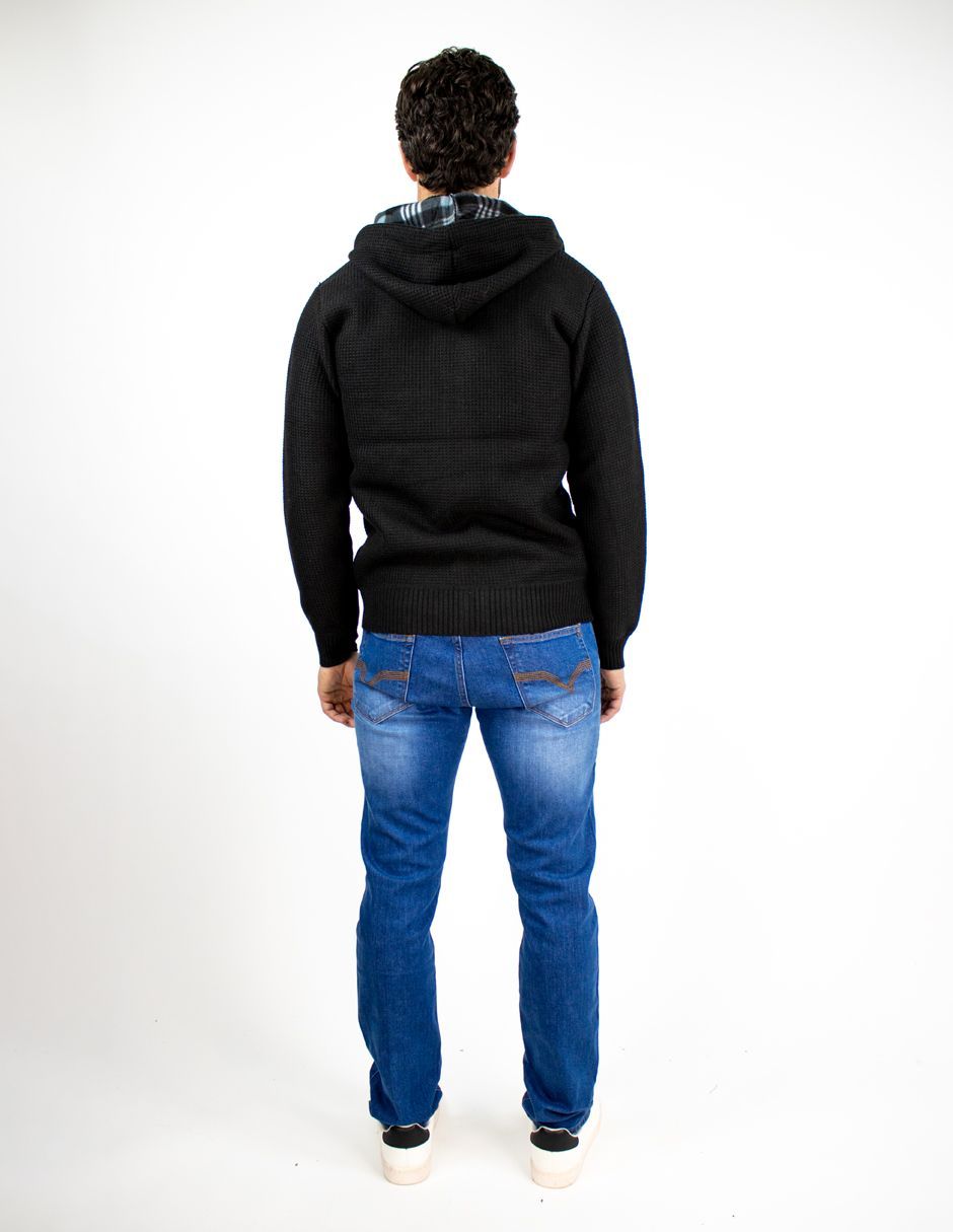 EXCLUSIVO SUBURBIA SFUR2510N Suéter Furor Con Capucha Waffle Poliéster Negro