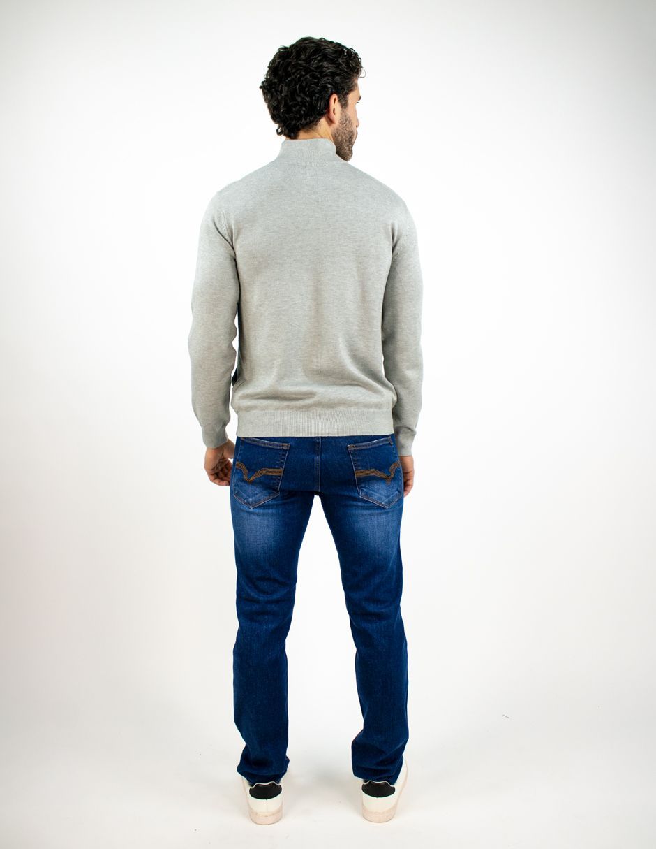 EXCLUSIVO BOUTIQUES T11900140 Suéter Furor Zipper Completo Y Cuello Alto Viscosa Poliéster Poliamida Gris