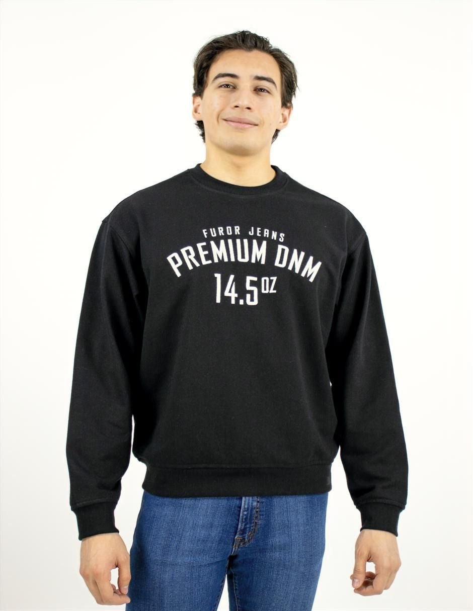 EXCLUSIVO SUBURBIA SDDENIM02NEGRO Sudadera Furor Cuello Redondo Poliéster Algodón Pizarra