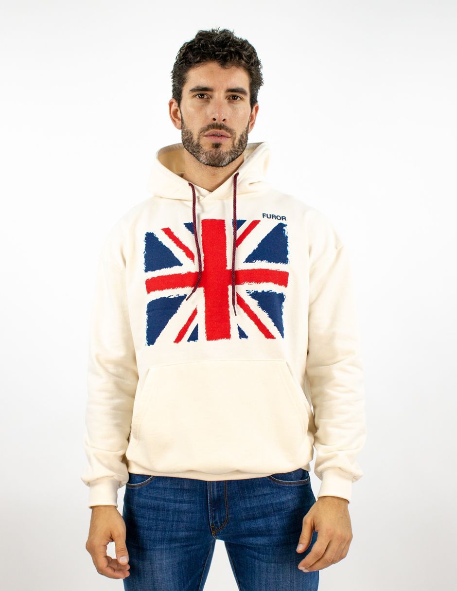 EXCLUSIVO SUBURBIA GALES Sudadera Furor Hoodie Bolso Canguro Poliéster Algodón Beige