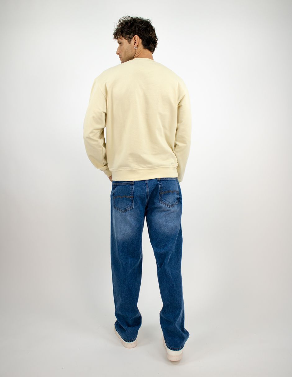 EXCLUSIVO SUBURBIA SDDENIMCREMA Sudadera Furor Cuello Redondo Poliéster Algodón Crema