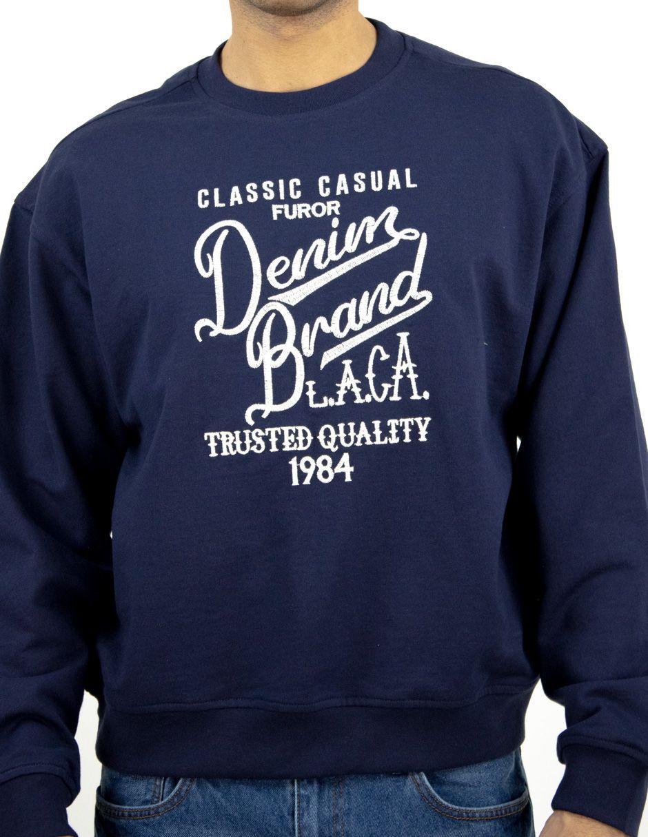 EXCLUSIVO SUBURBIA SDDENIMMARINO Sudadera Furor Cuello Redondo Poliéster Algodón Marino