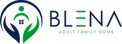 A logo for a company called blena adult family home.