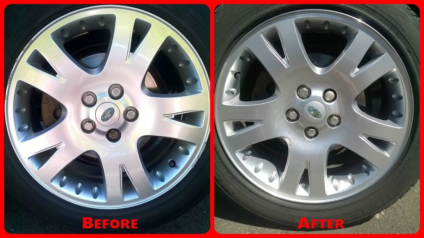 Before and after wheel refurbishment