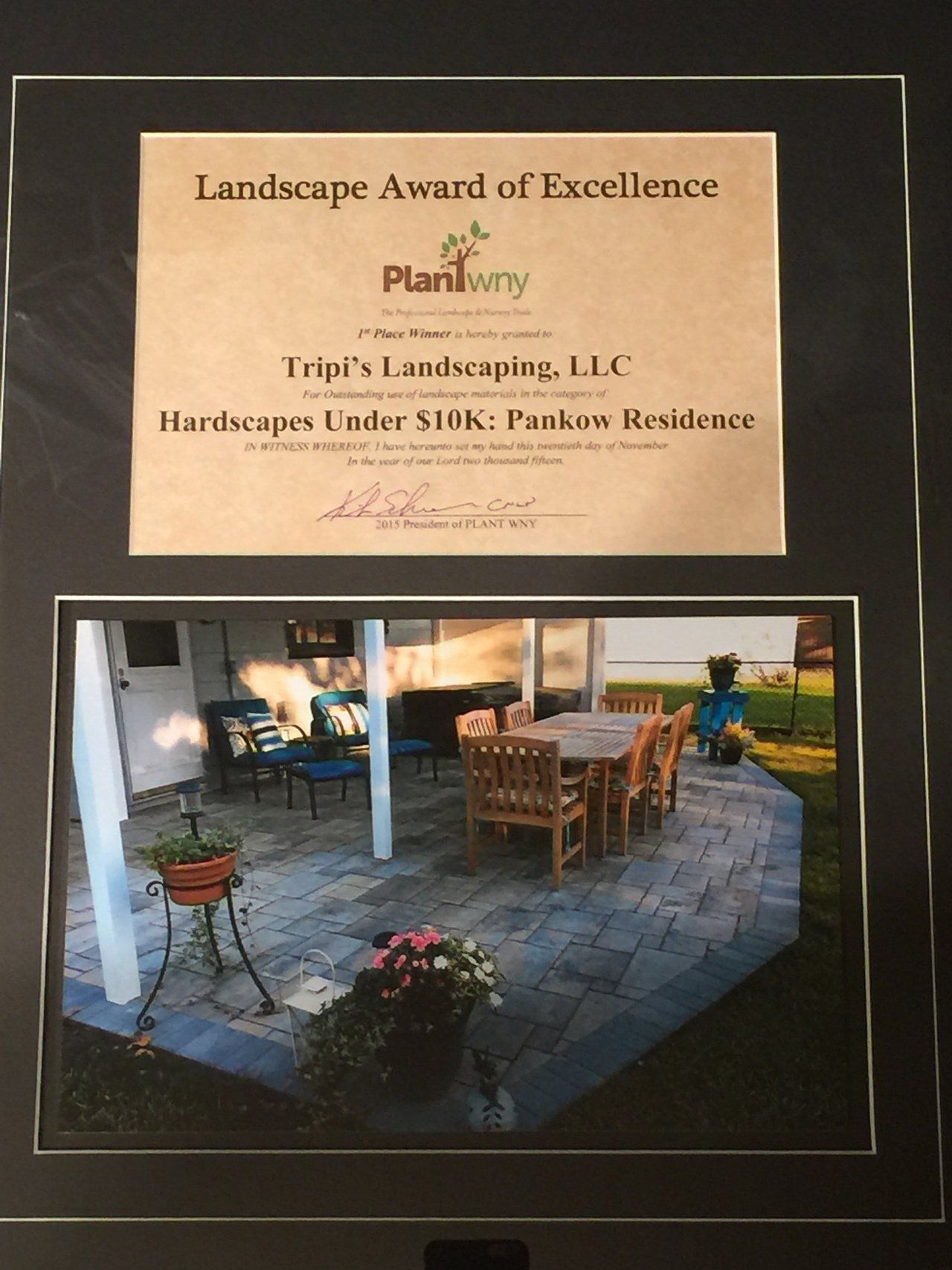 Tripi's Landscaping - Award of Excellence