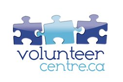 A logo for the volunteer centre.ca with puzzle pieces