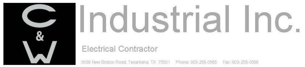 a logo for c & w industrial inc. electrical contractor