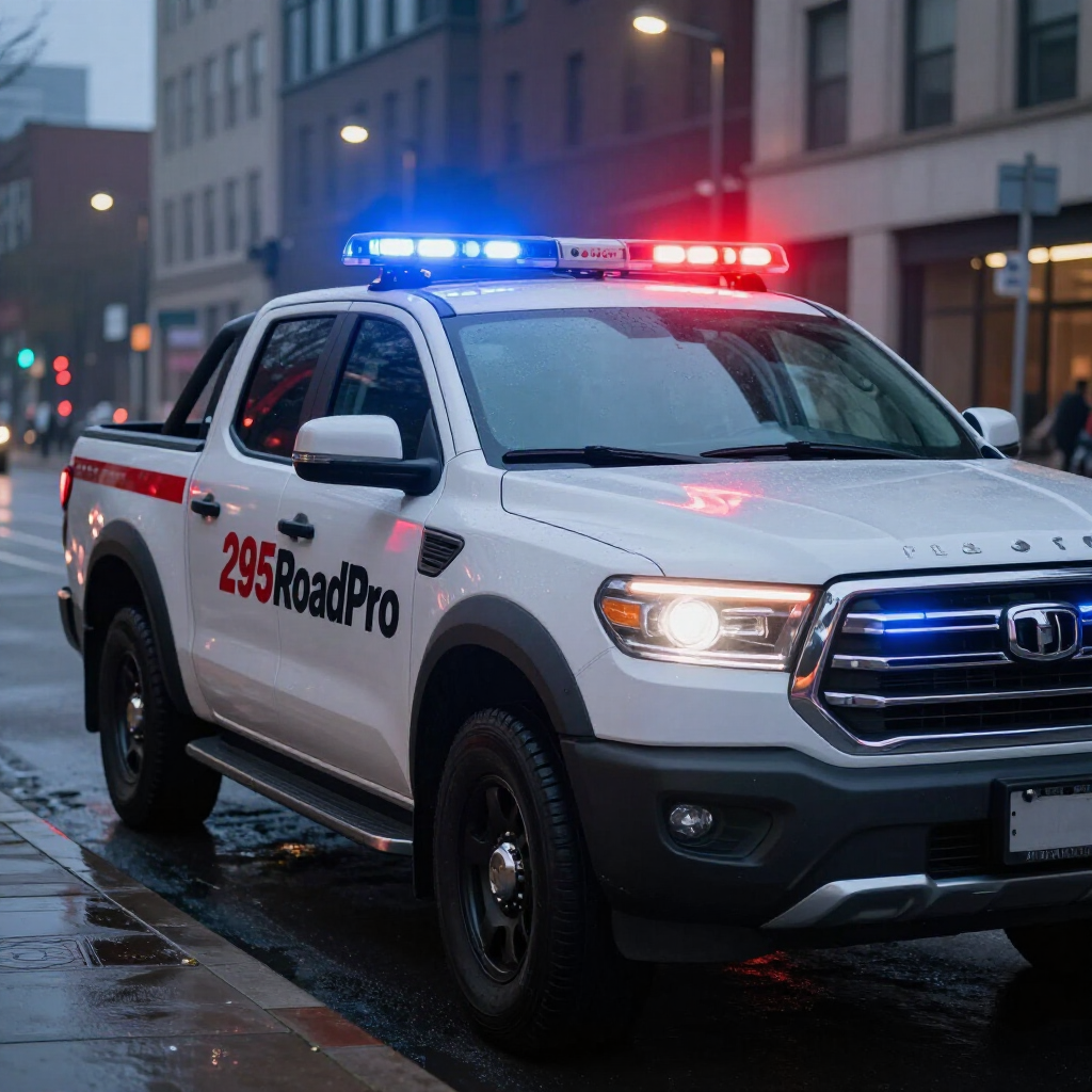 A white pickup truck with 