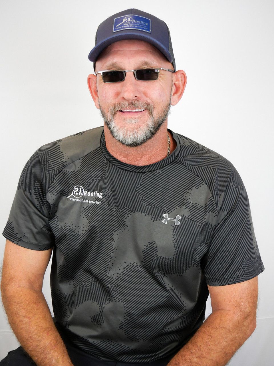 A man with a beard wearing sunglasses and a hat