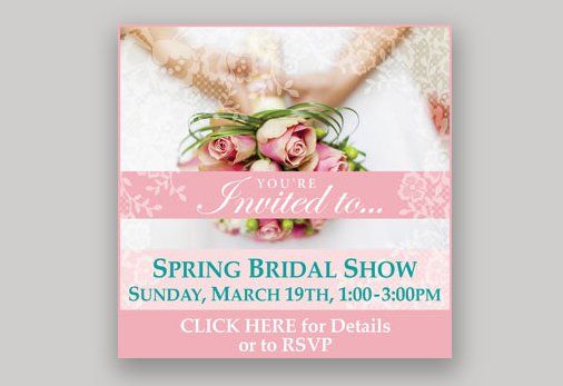A design sample of a bridal show event web banner.