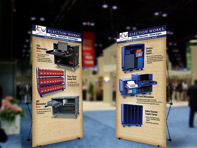 Sample of convention booth exhibit display pop-up design.