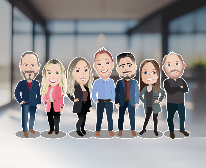 Avatars drawn to resemble staff members or employees.